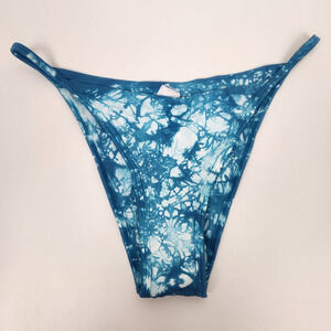 L*Space Jay Bikini Bottom in Aqua Blue Tie Dye Size Large